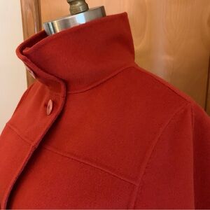 Talbots Women’s Double-faced Jacket Burnt Red-Orange Wool Button Up Classic